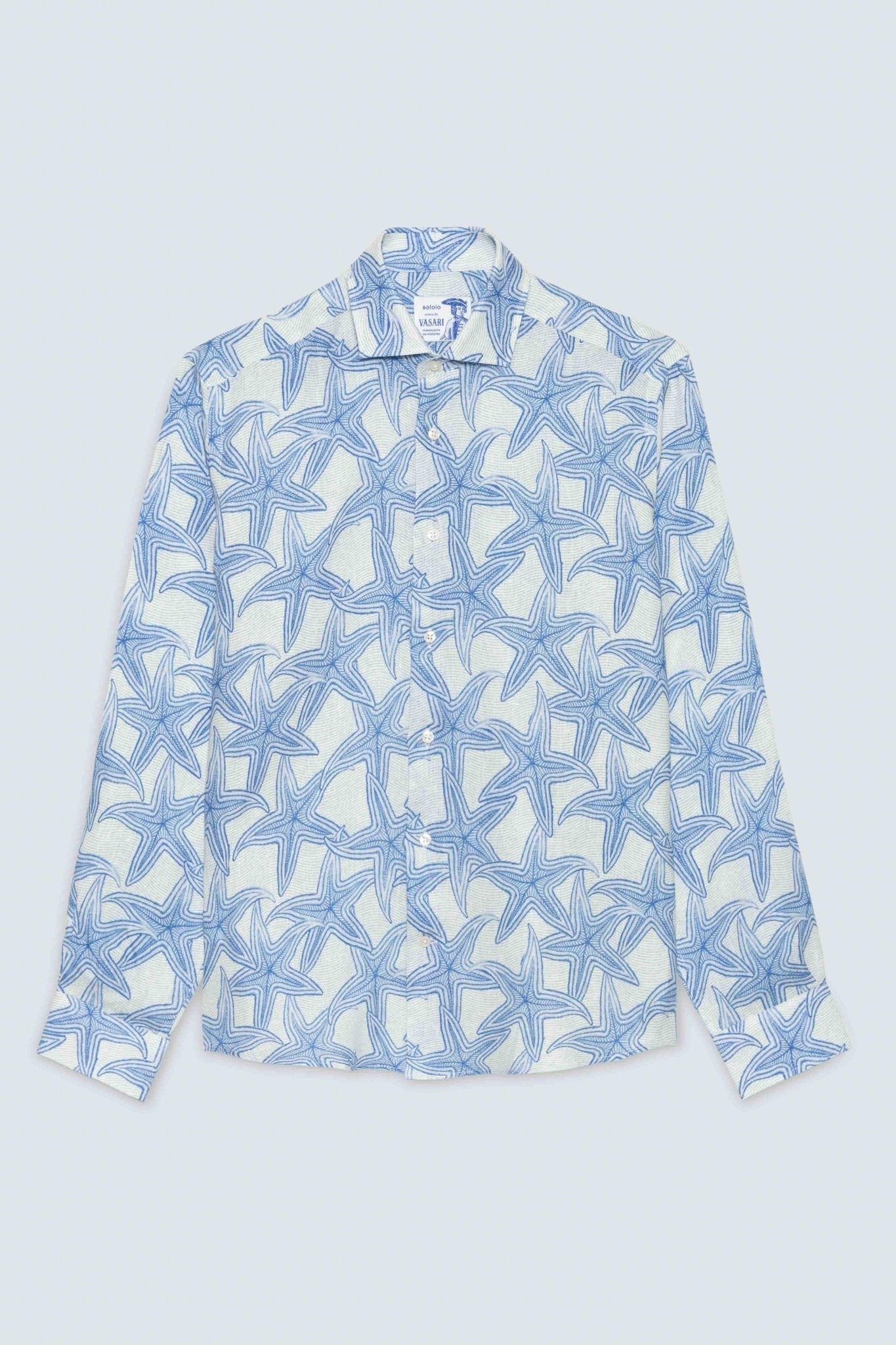 Men's linen shirt white stella - imagen 1