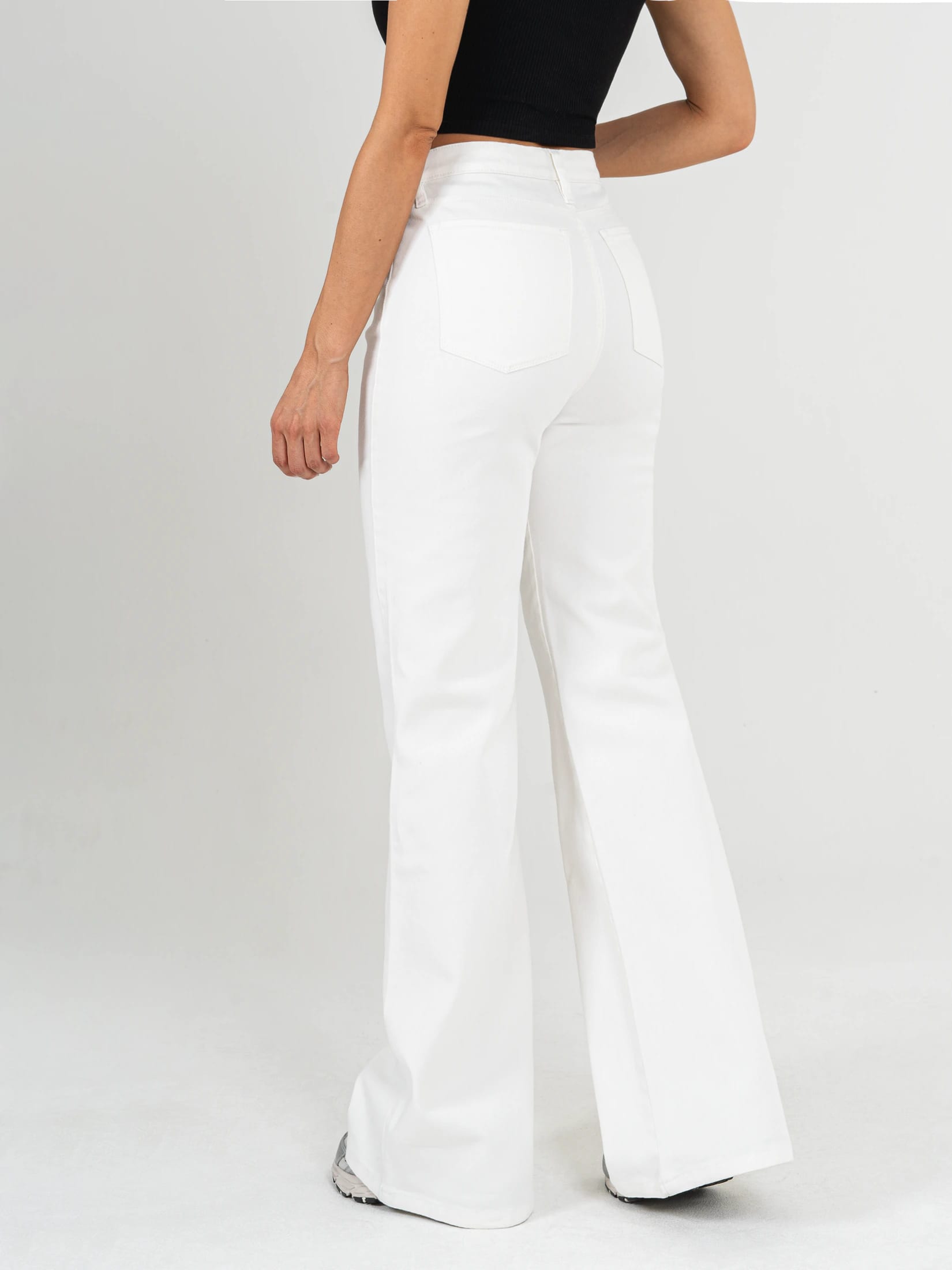 Ref: 0620612 Pantalón palazzo stretch, tiro alto, tono ivory, diseño cinco bolsillos - imagen 2