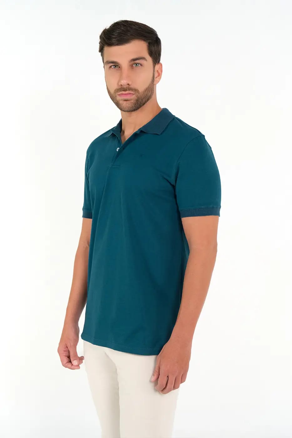 Camiseta Polo 100% Algodón Azul Petróleo - imagen 1