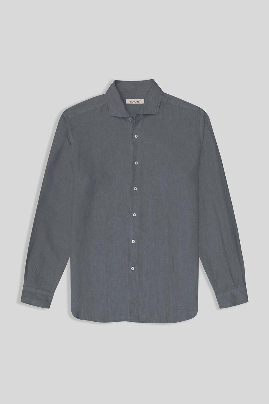 Men's linen shirt grey basic - imagen 1
