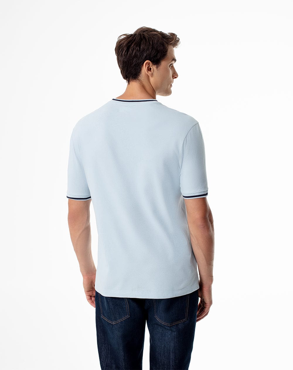 Camiseta regular algodón jersey azul hombre - imagen 2