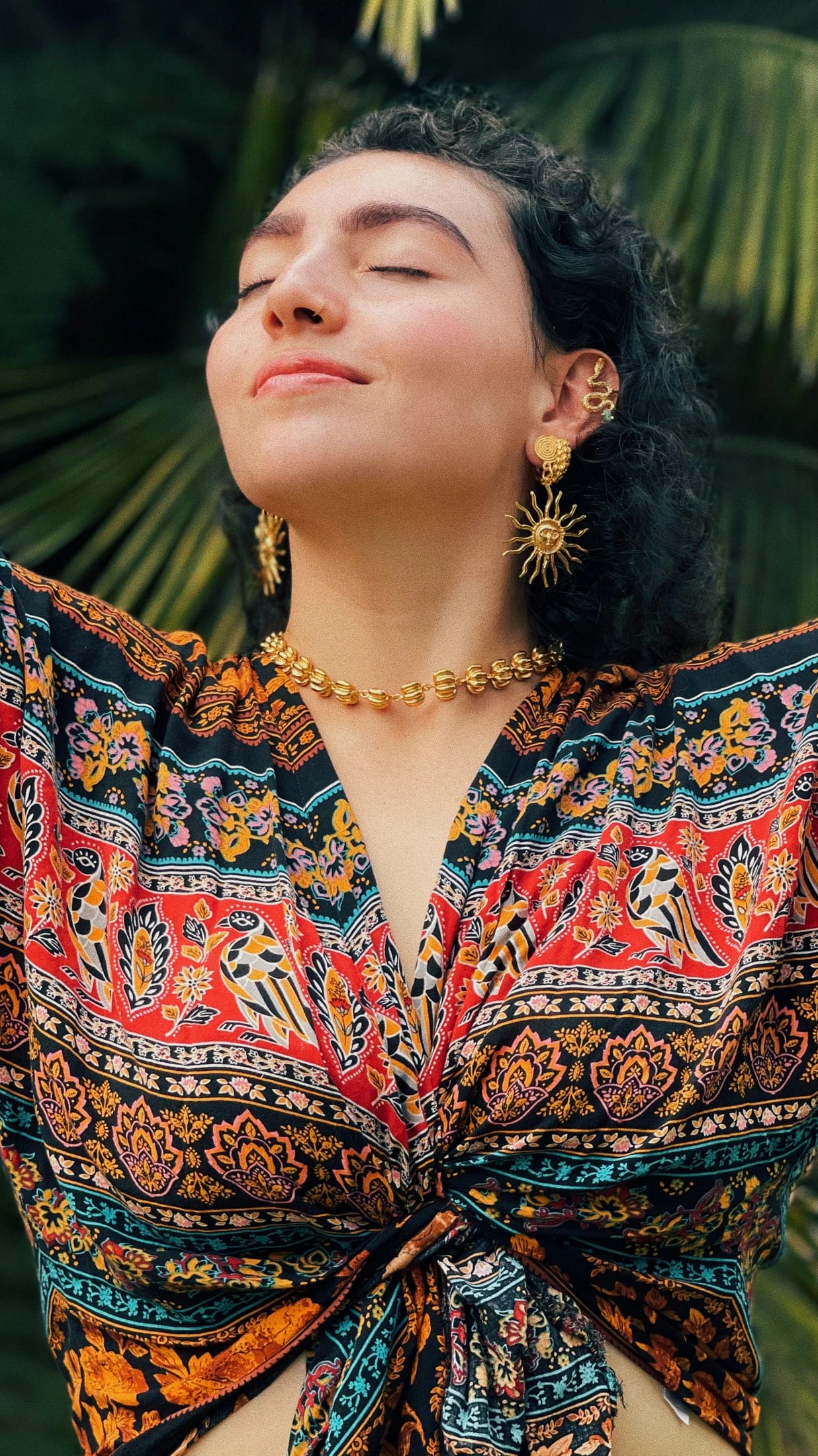 LARGE SUN EARRINGS - imagen 1