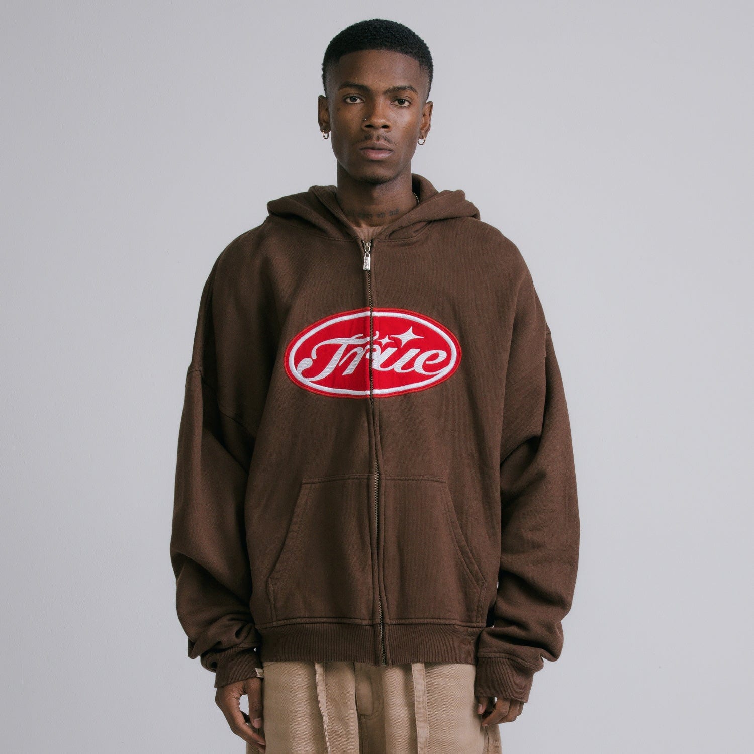 True Stamp Zipper Hoodie - Brown - imagen 3