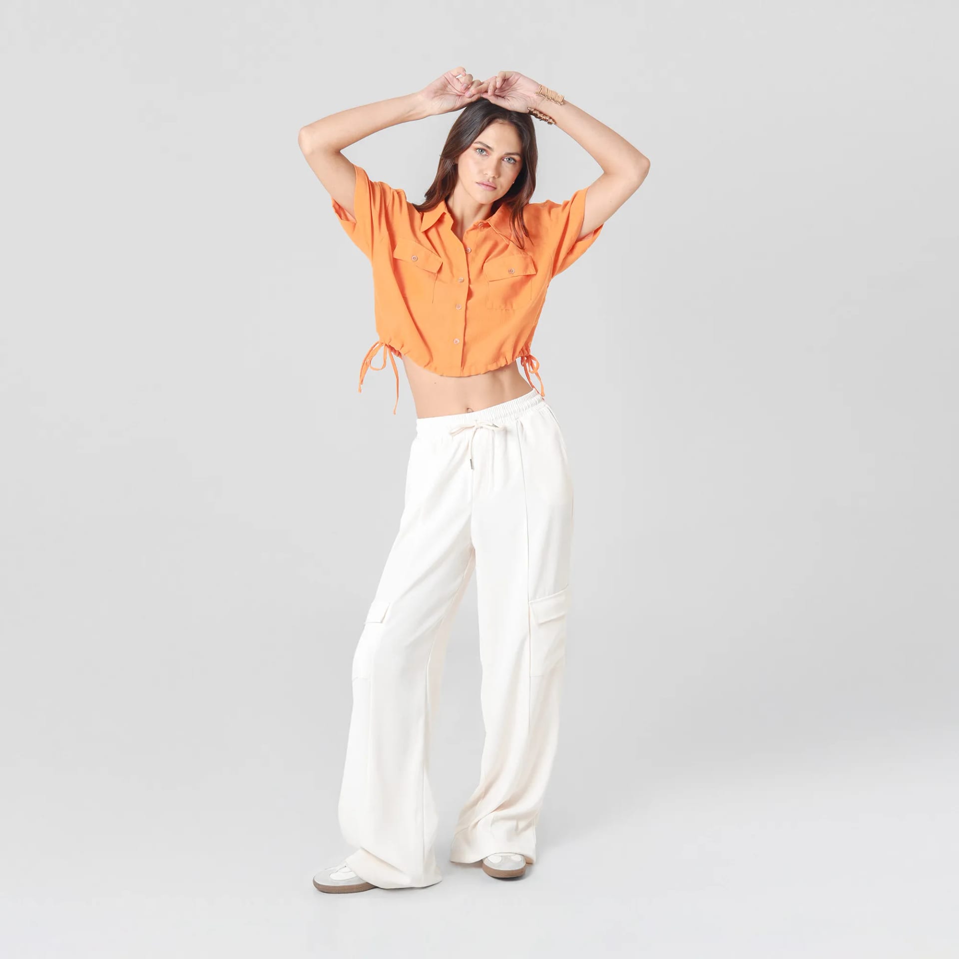 Blusa Cuello Camisero Manga Corta - imagen 7