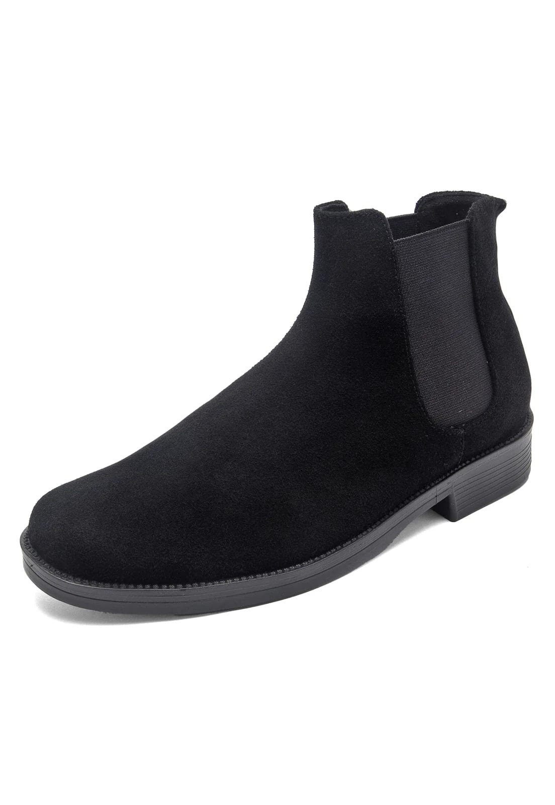 Botines chelsea negros en gamuza. - imagen 2