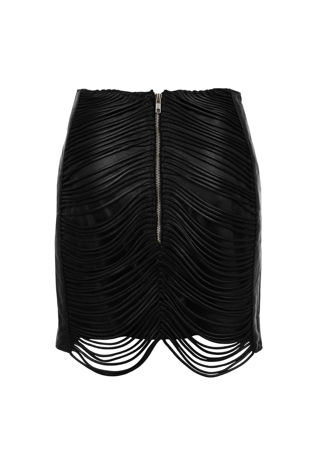 LEATHER SNAKE-LIKE CORD MINISKIRT - imagen 2