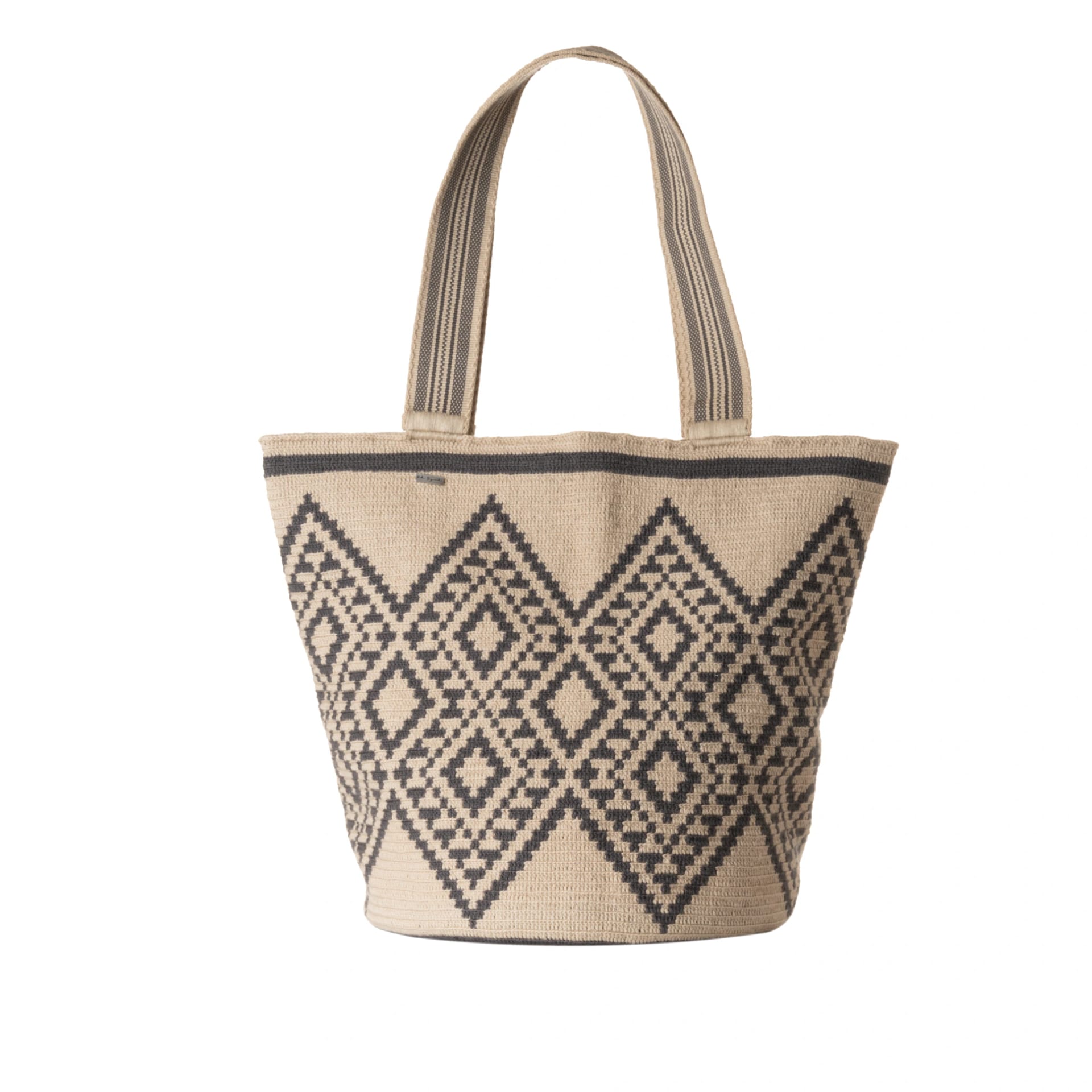 Maxi Bolso Wayuu Beige/Gris - imagen 1