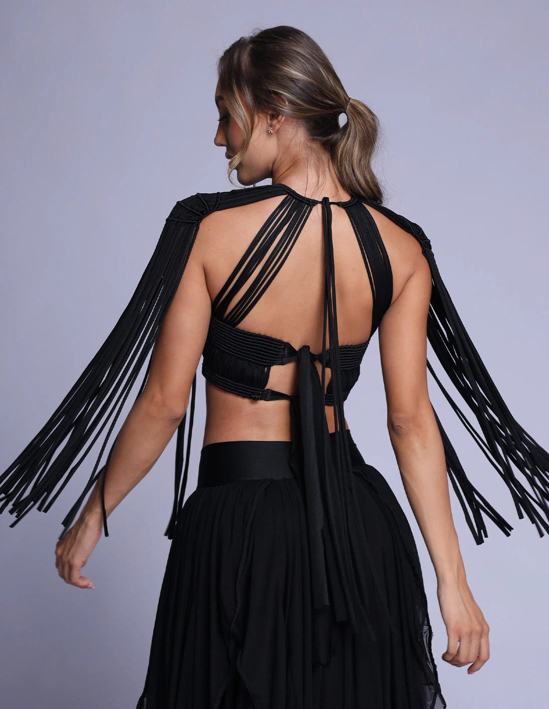 Crop Top Guerrera Negro - imagen 2