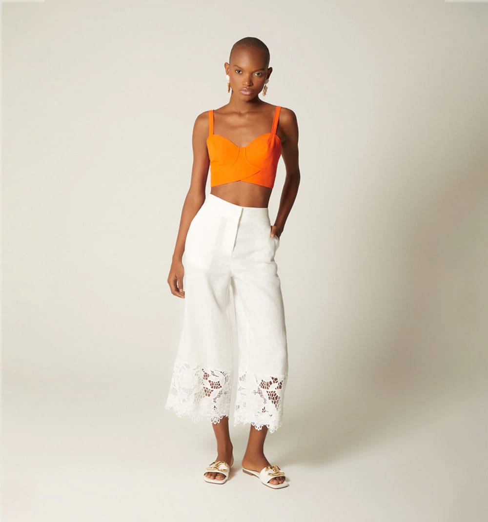 Blusa crop de tiras con amarre - imagen 1