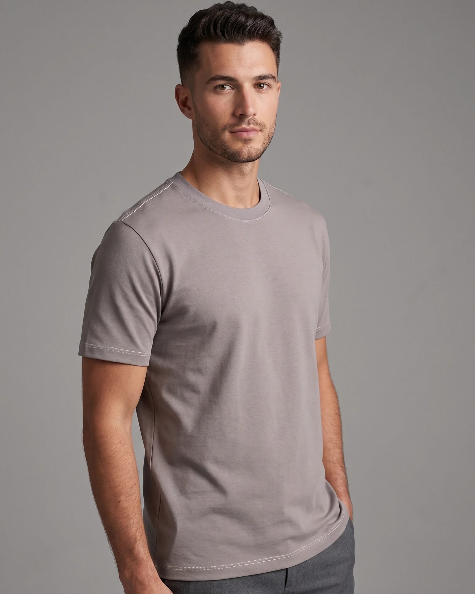 Camiseta Basica Holanda Gris - imagen 1