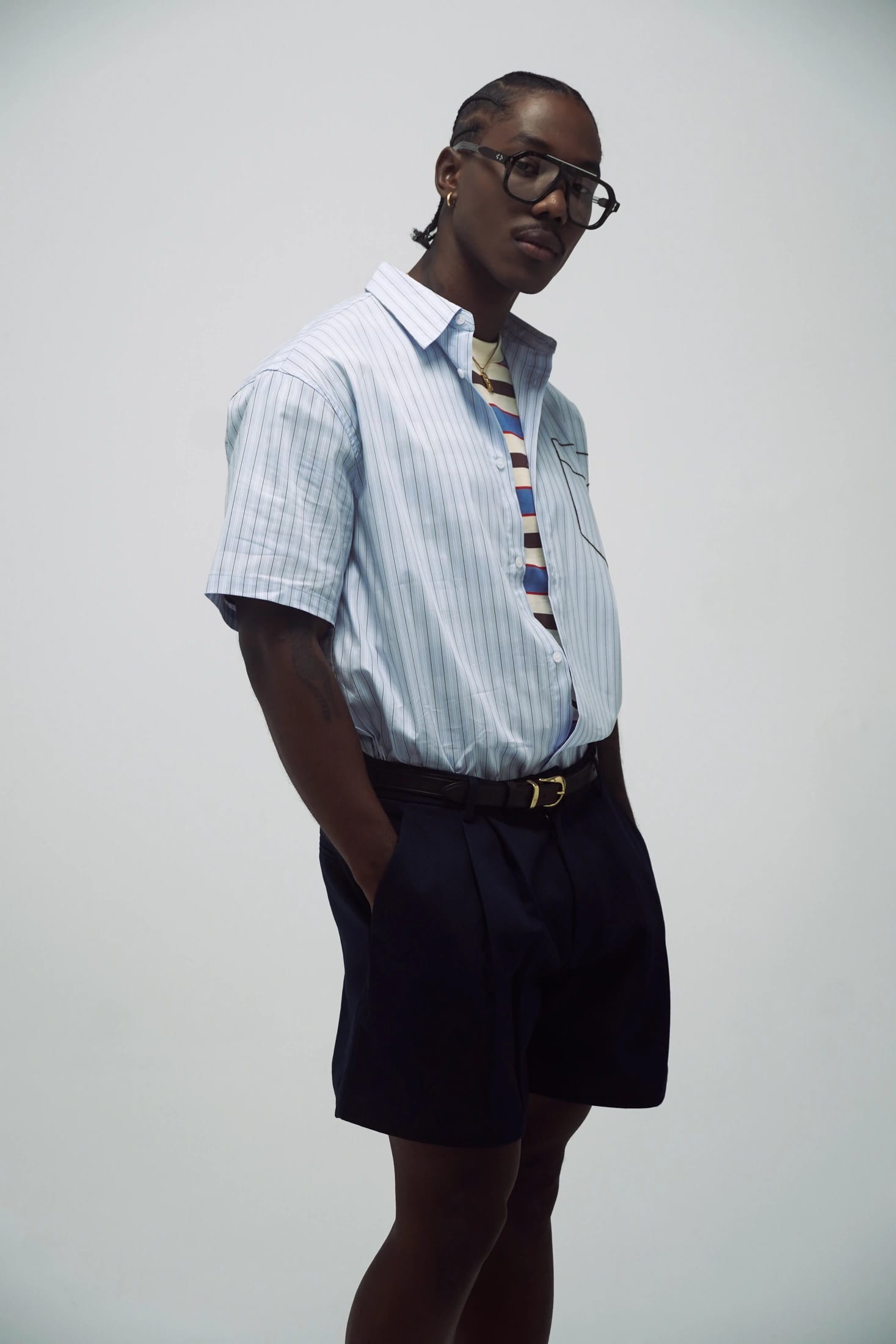 Camisa Bolsillo Bordado Azul - imagen 4