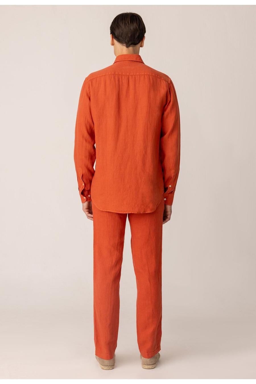 Men's linen shirt brick - imagen 2