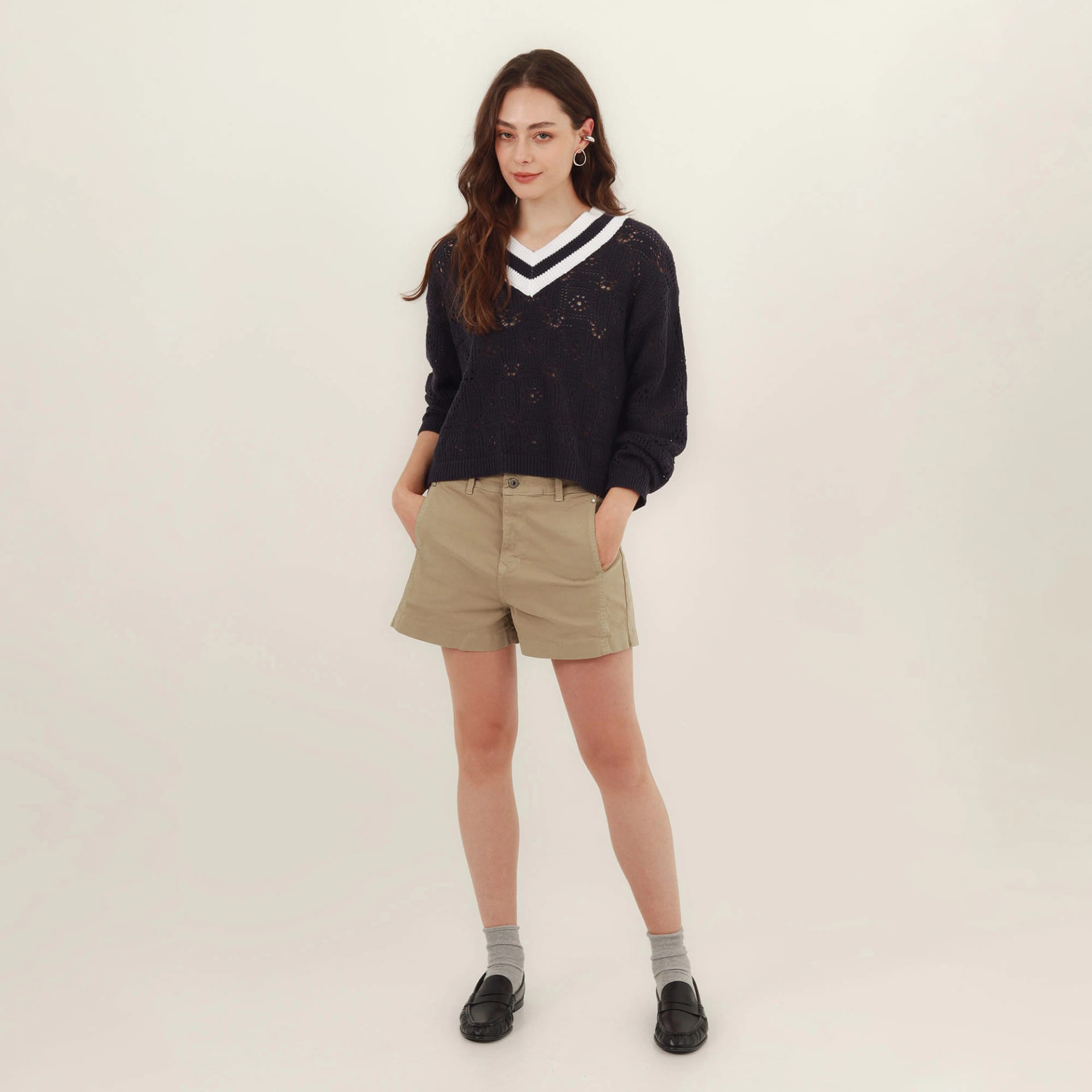 Sweater Cuello V Manga Larga - imagen 2