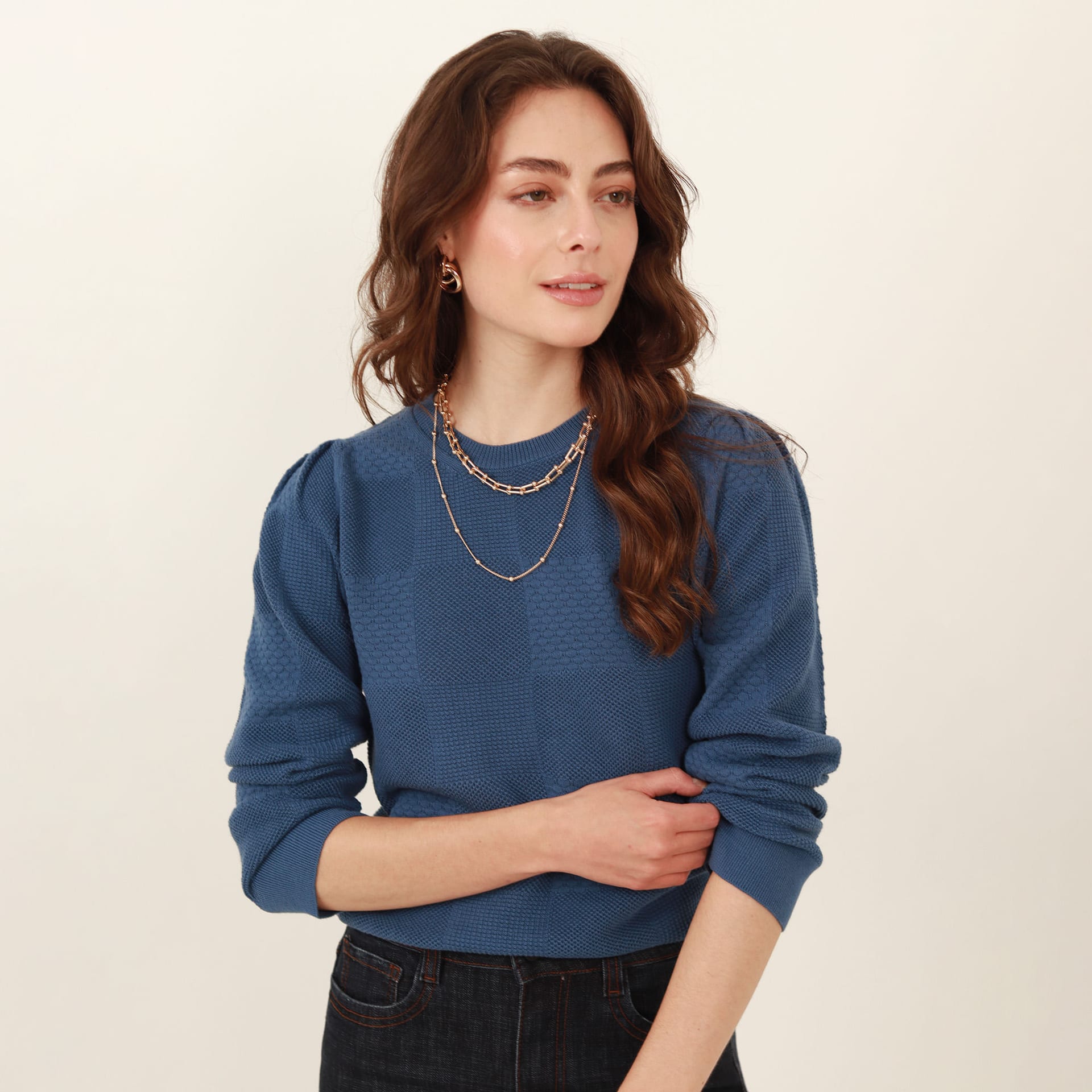 Sweater cuello redondo manga larga en jacquard - imagen 8