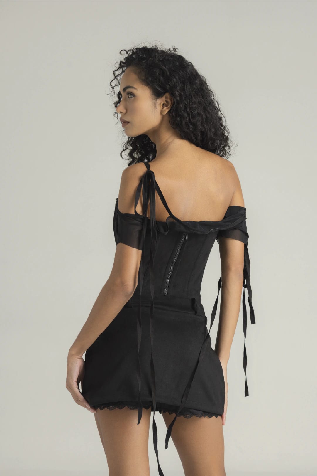SET CORSET, FALDASHORT & BLUSA VICTORIA NEGRO - imagen 2