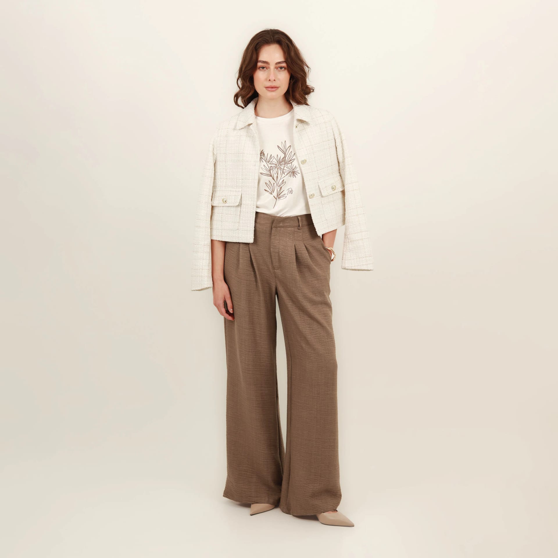Pantalón palazzo bota flare con prenses - imagen 1