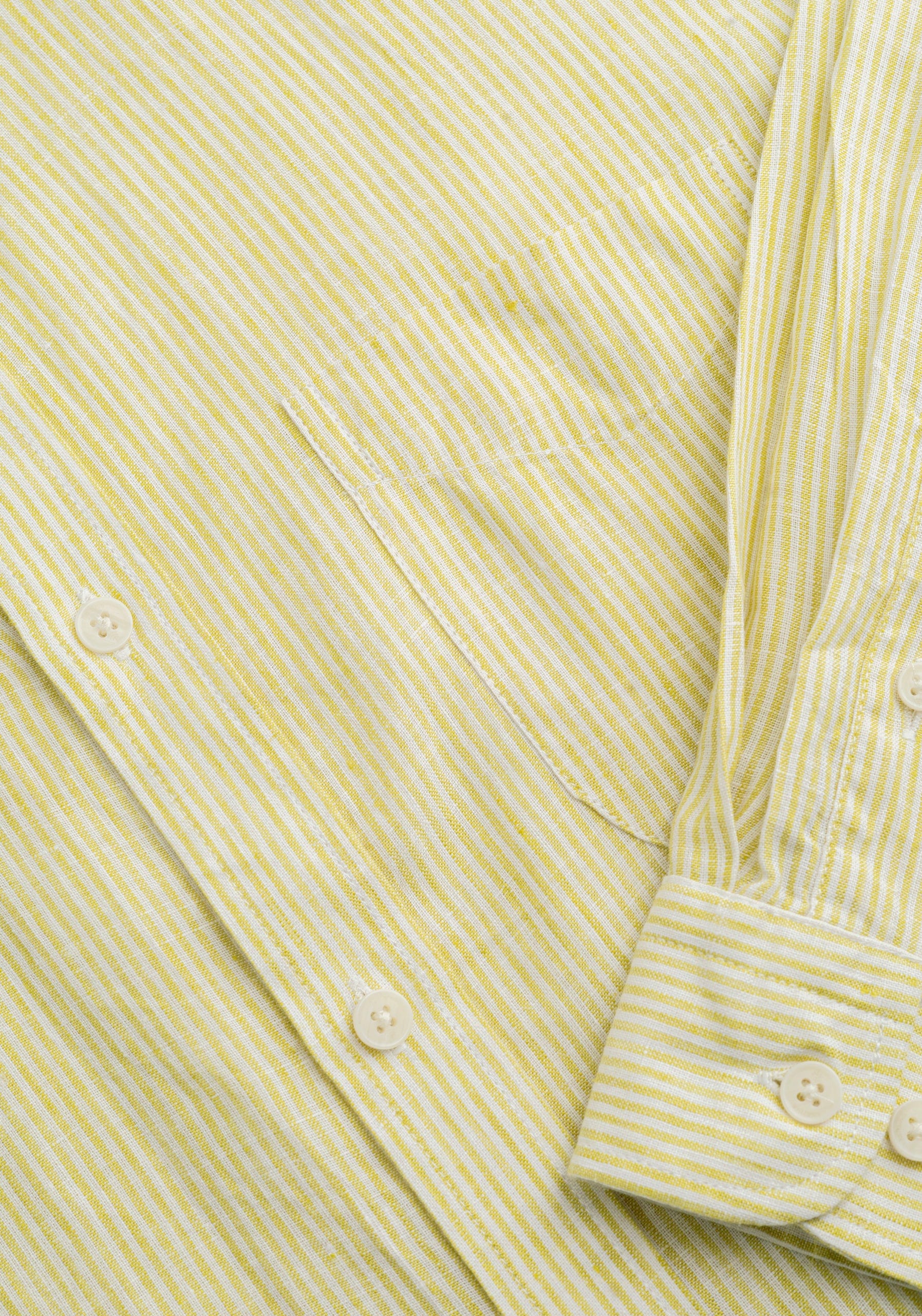 Camisa H CBD Lino Rayas Verde Med - Blanco - imagen 7