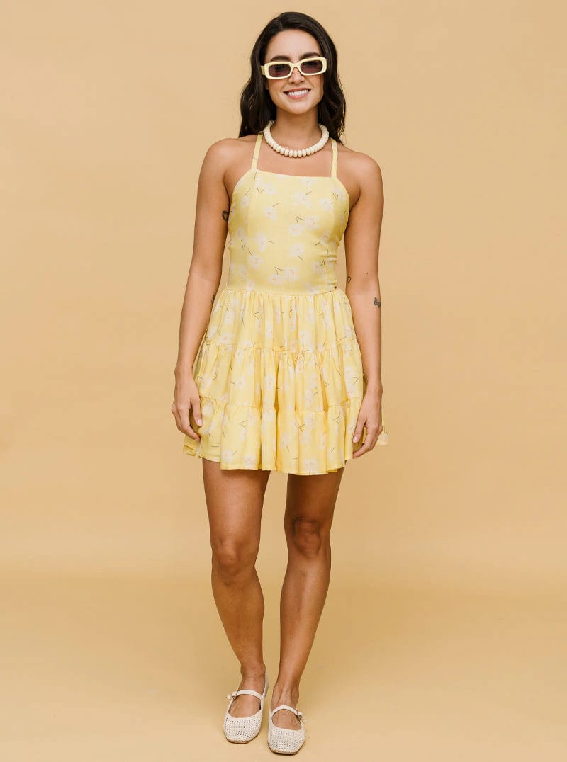 VESTIDO FLOR CANARIA AMARILLA - imagen 3