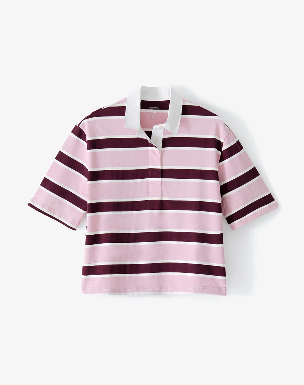 Polo manga corta oversize algodón rayas mujer - imagen 6
