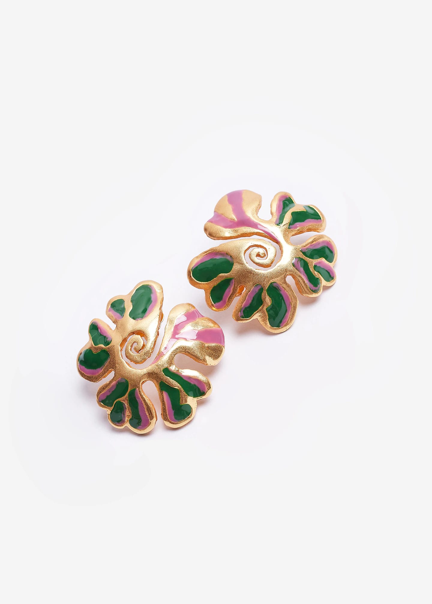 Aretes Aurora Espiral Verde - imagen 1