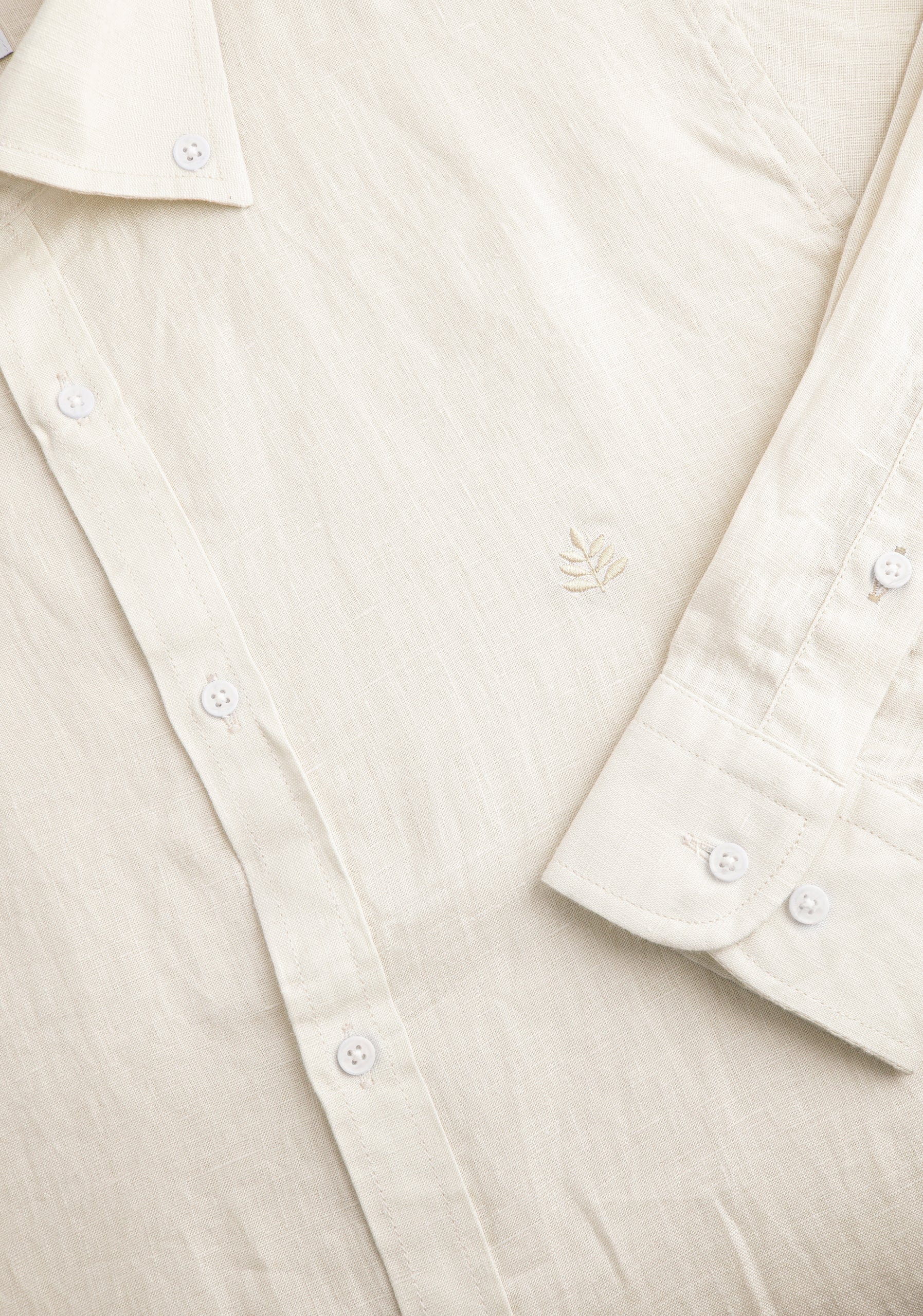 Camisa H CBD Lino L-Atn Marfil - imagen 3