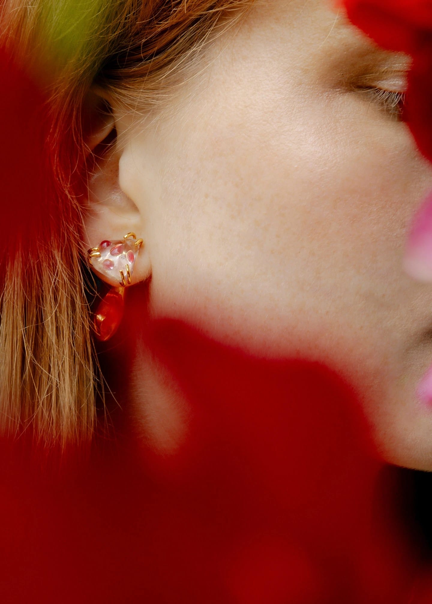 Aretes Berry Cuarzo Maxi Petal Curve - imagen 2