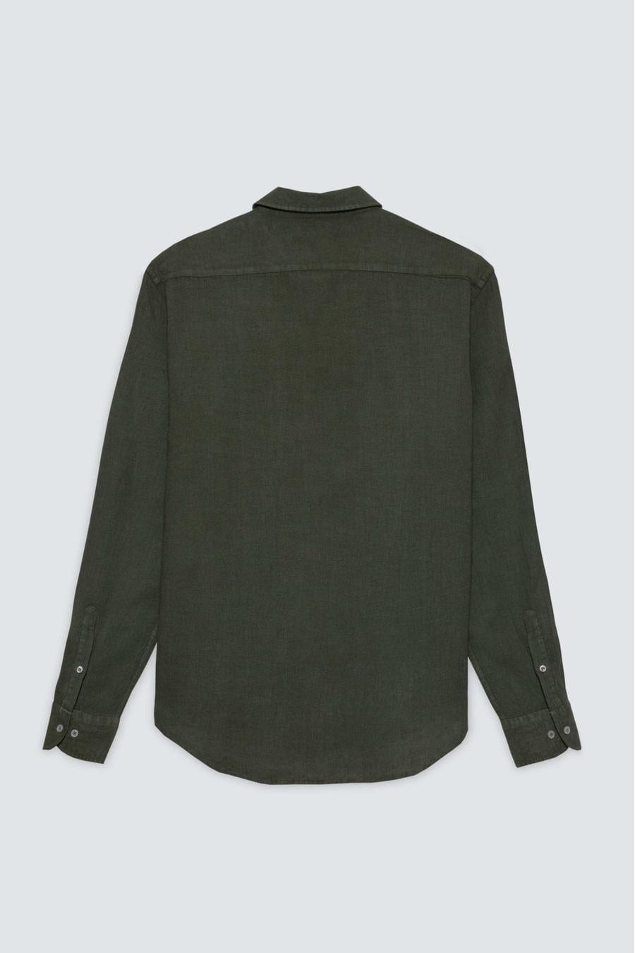 Men's linen shirt military green - imagen 6