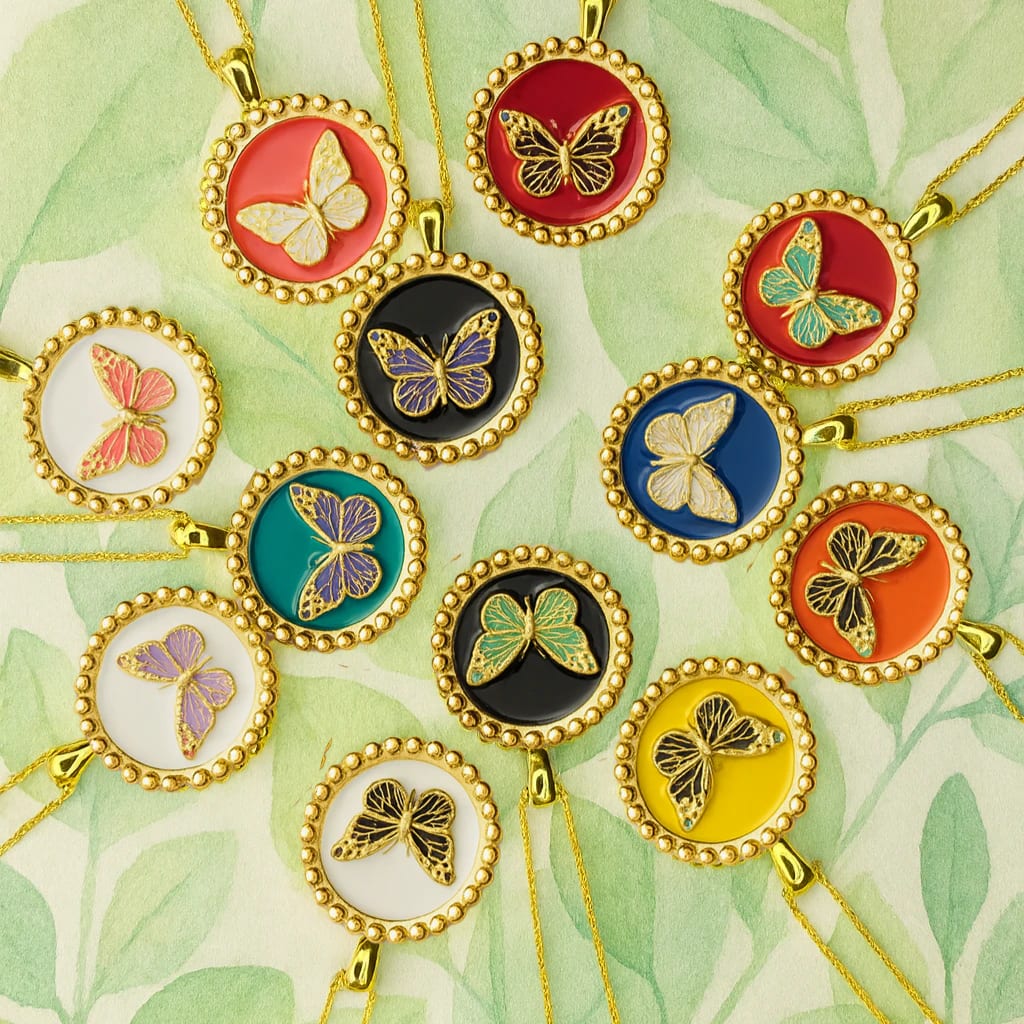 Collar mariposa borlas - imagen 1