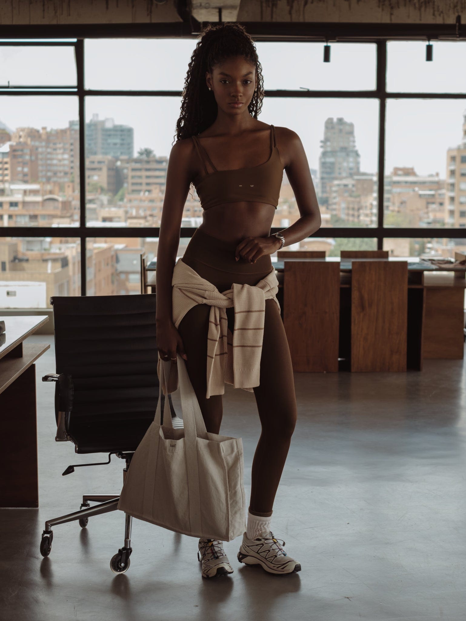 CONTRAST DENIM TOTE BAG - NATURAL - imagen 2