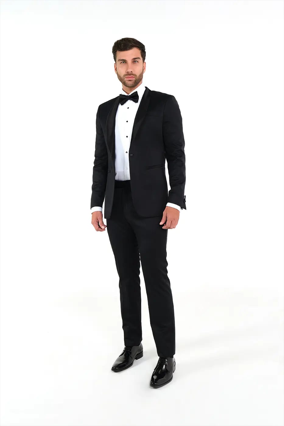 Traje Smoking Slim Fit Paño Negro - imagen 3