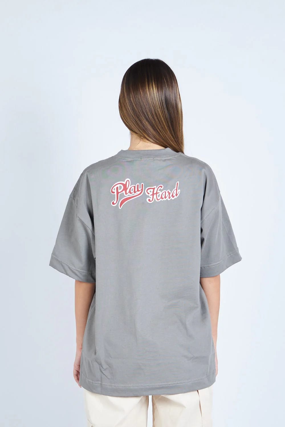 Camiseta oversize PLAY HARD GRIS | DROP 03 | - imagen 4
