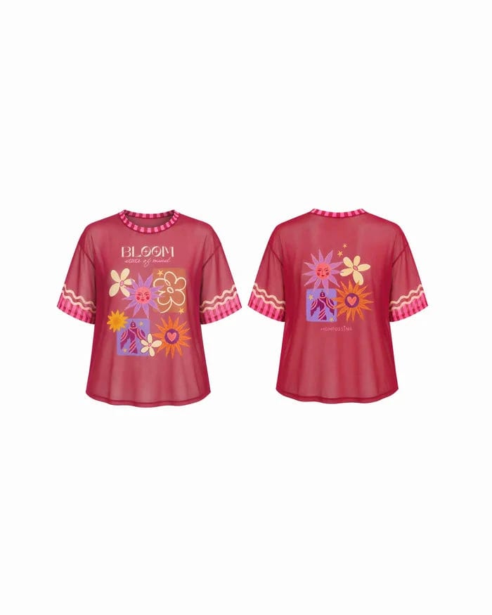 Bloom Mesh Shirt Vino Tinto - imagen 3
