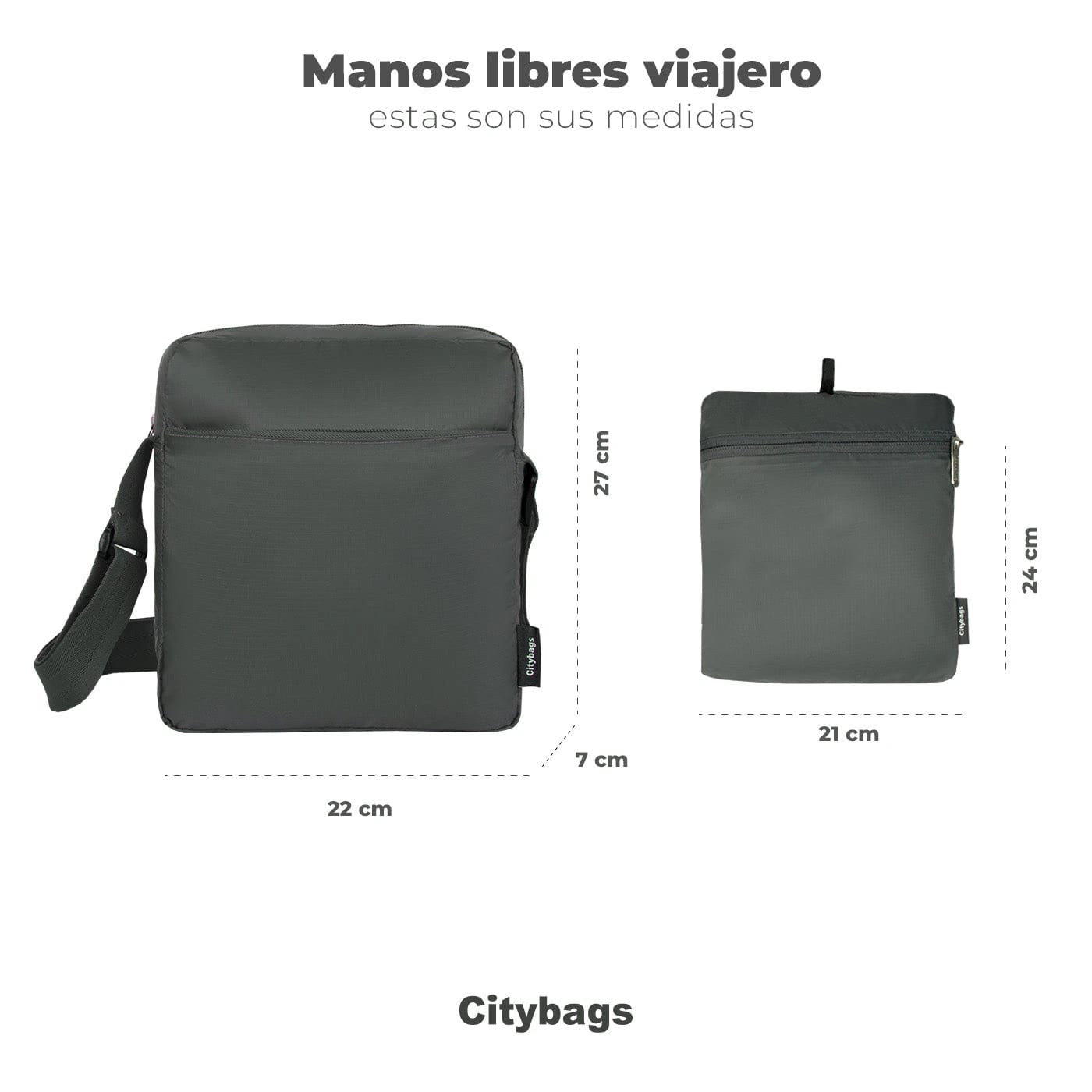 Bolso Manos Libres Viajero puffer Verde Militar - imagen 5