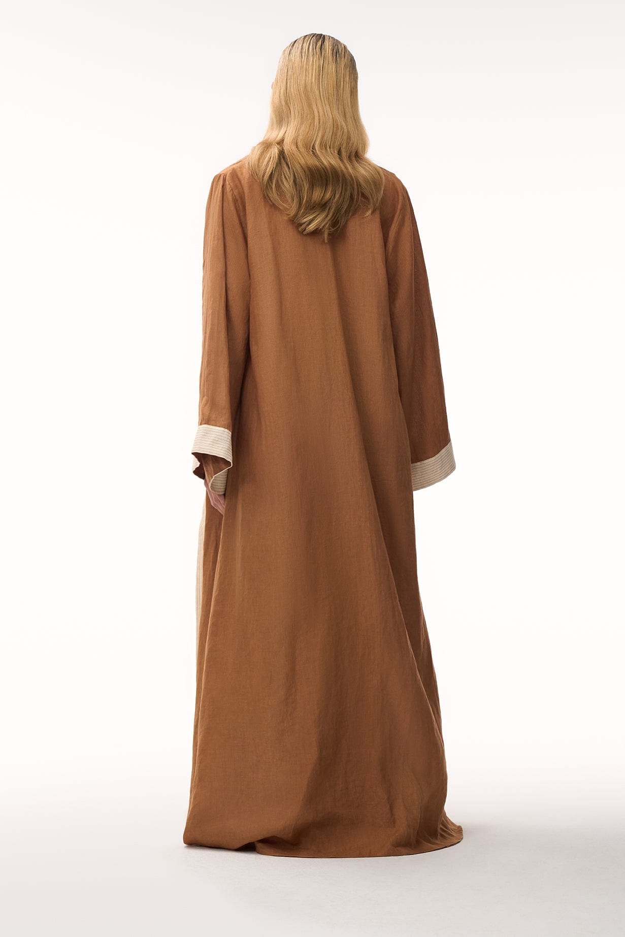 Rafaela Linen Kaftan / Brown & Ivory - imagen 6