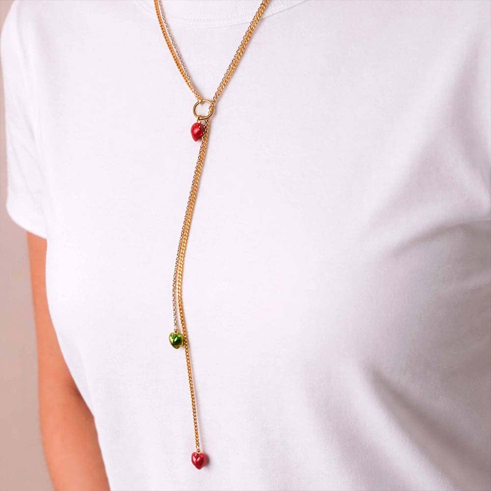 Cadena Steel Hearts Long Gold & Silver - imagen 2