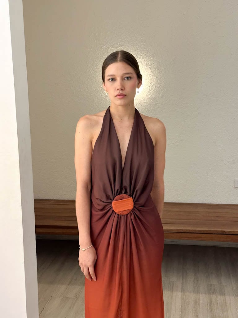 Vestido Teresa Degradé Cafe - imagen 3