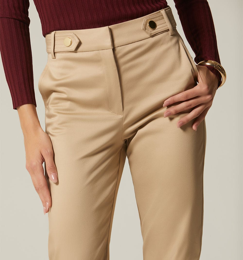 Pantalon tiro alto detalle en pretina - imagen 2