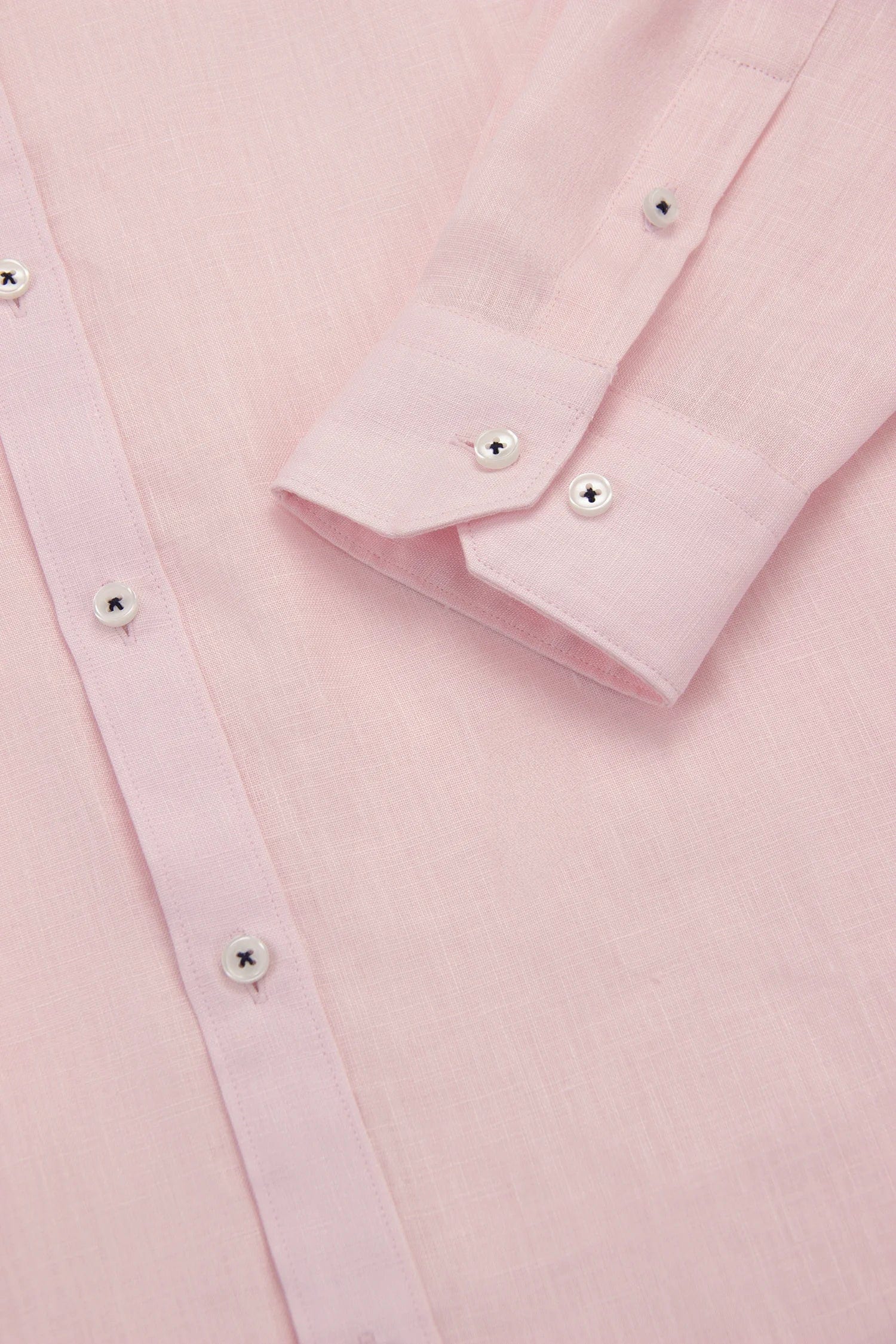 Camisa Button Down Lino Rosa Bebé - imagen 3