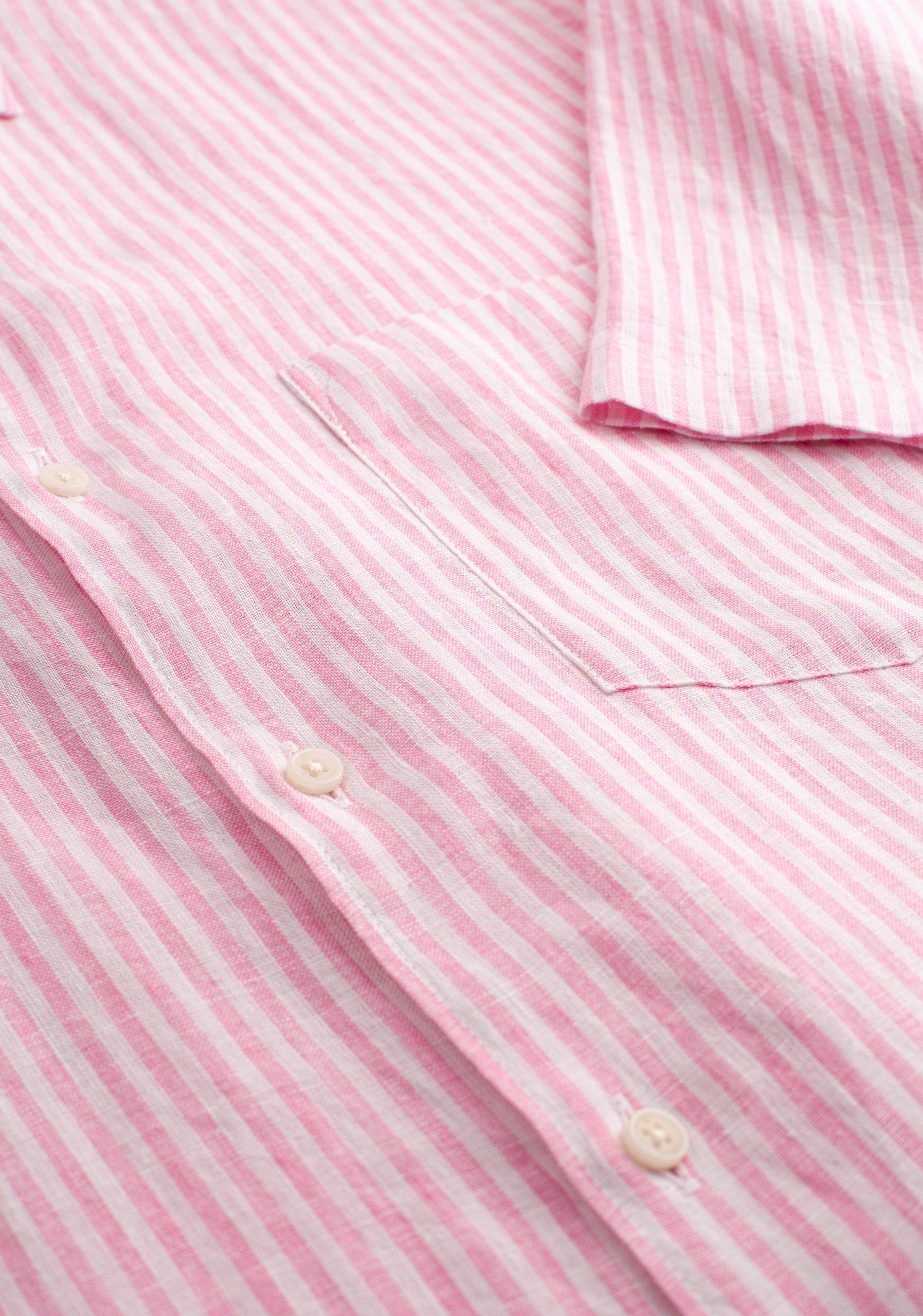 Camisa Lino Harlem Rayas Rosadas - imagen 2