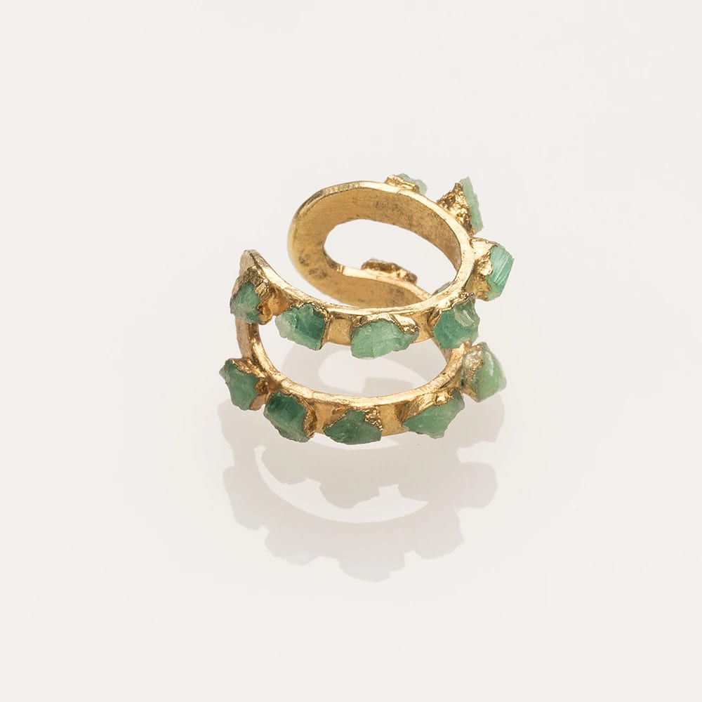 Double Rough Emerald EarCuff - imagen 1