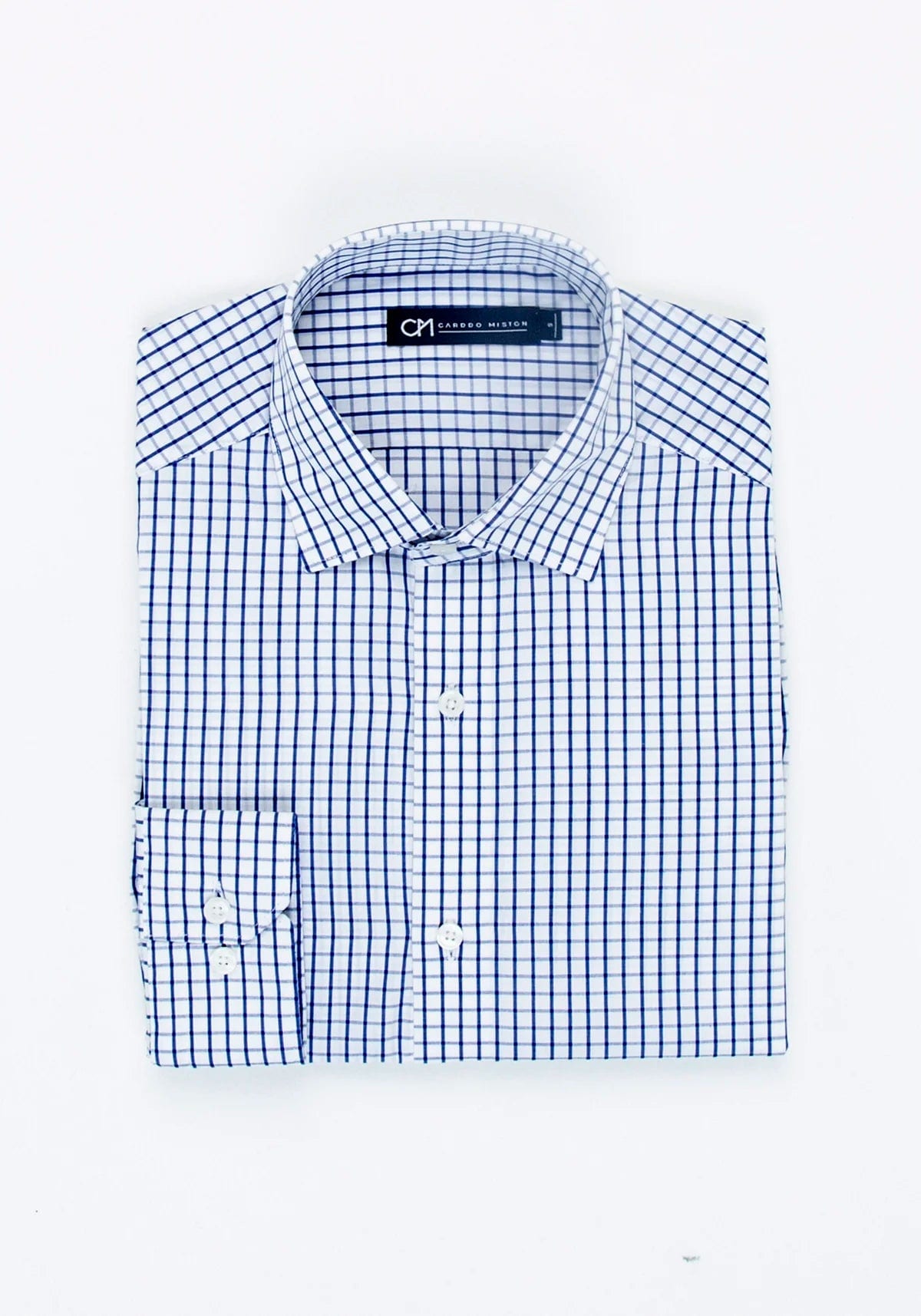 Camisa Popelín Cuadro Ventana Algodón Azul Tinta - imagen 5
