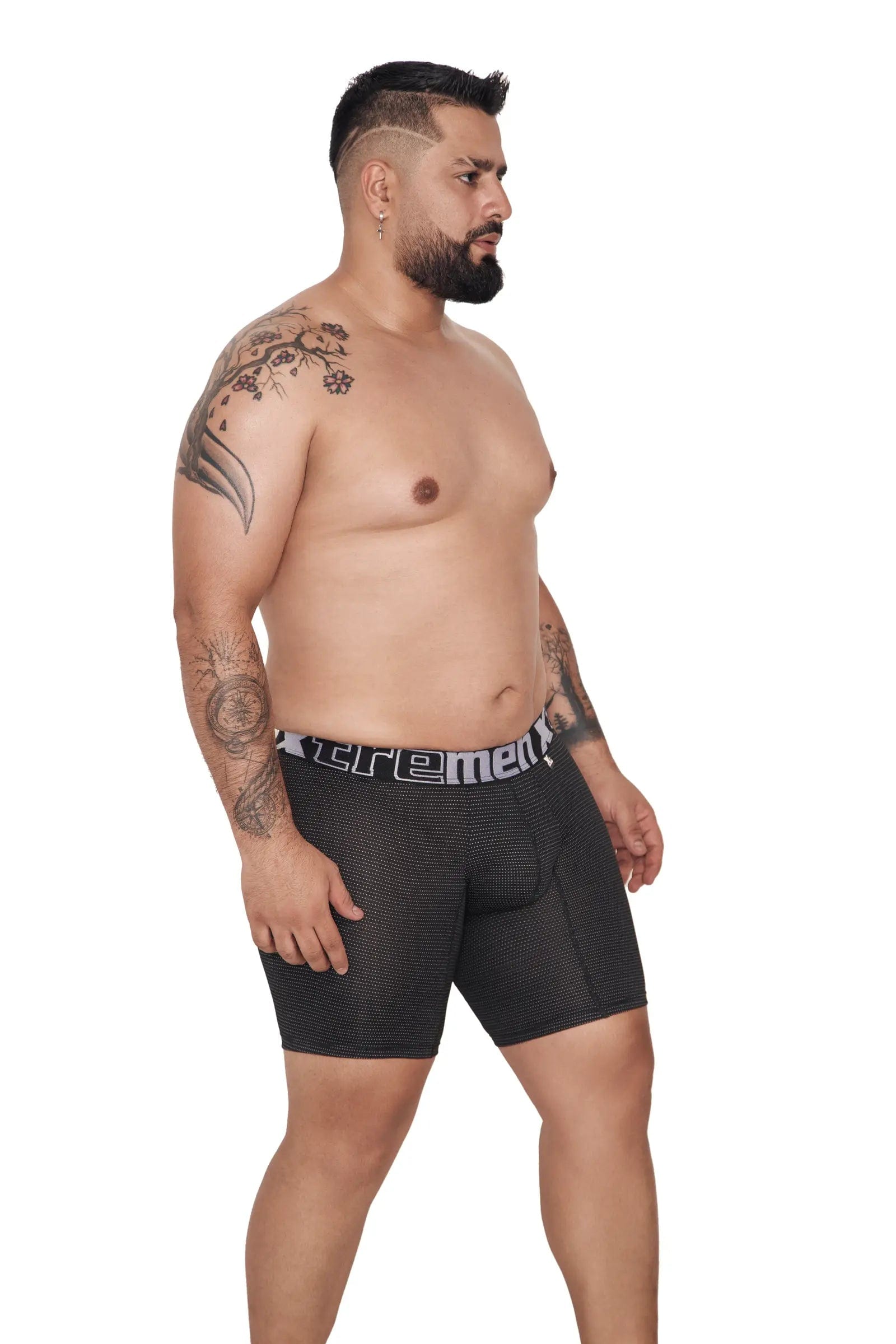 BOXER MICROFIBRA MINIPRINT EXTRAGRANDE GRIS CON BLANCO - imagen 1