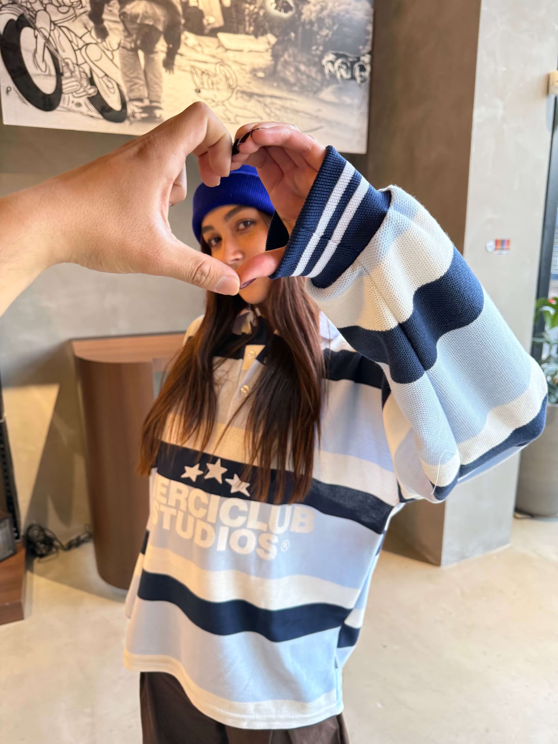 Hoodie Polo Merci Azul - imagen 3