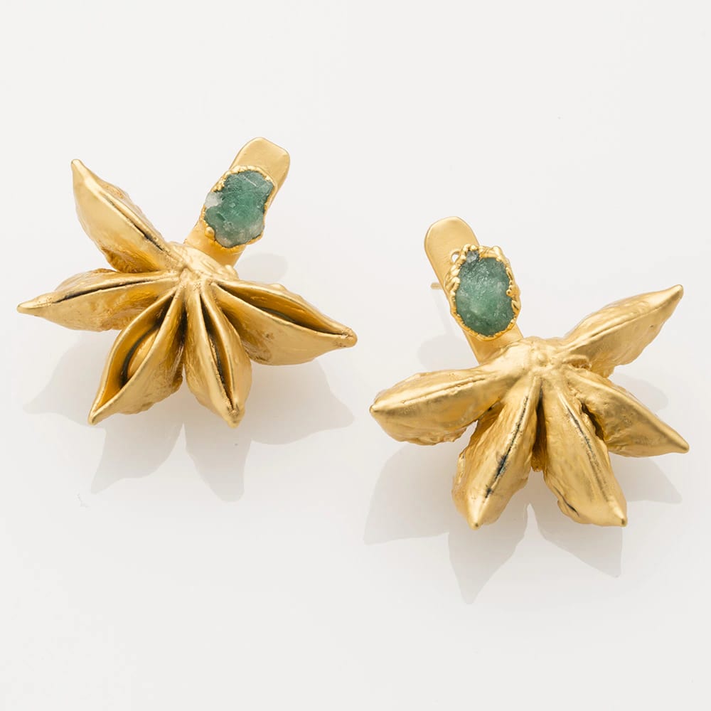 Star Anise EarJacket and Rough Emerald - imagen 1