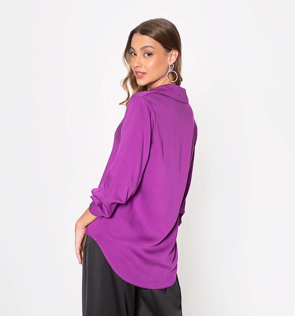 Blusa camisera manga larga con puño anch - imagen 32