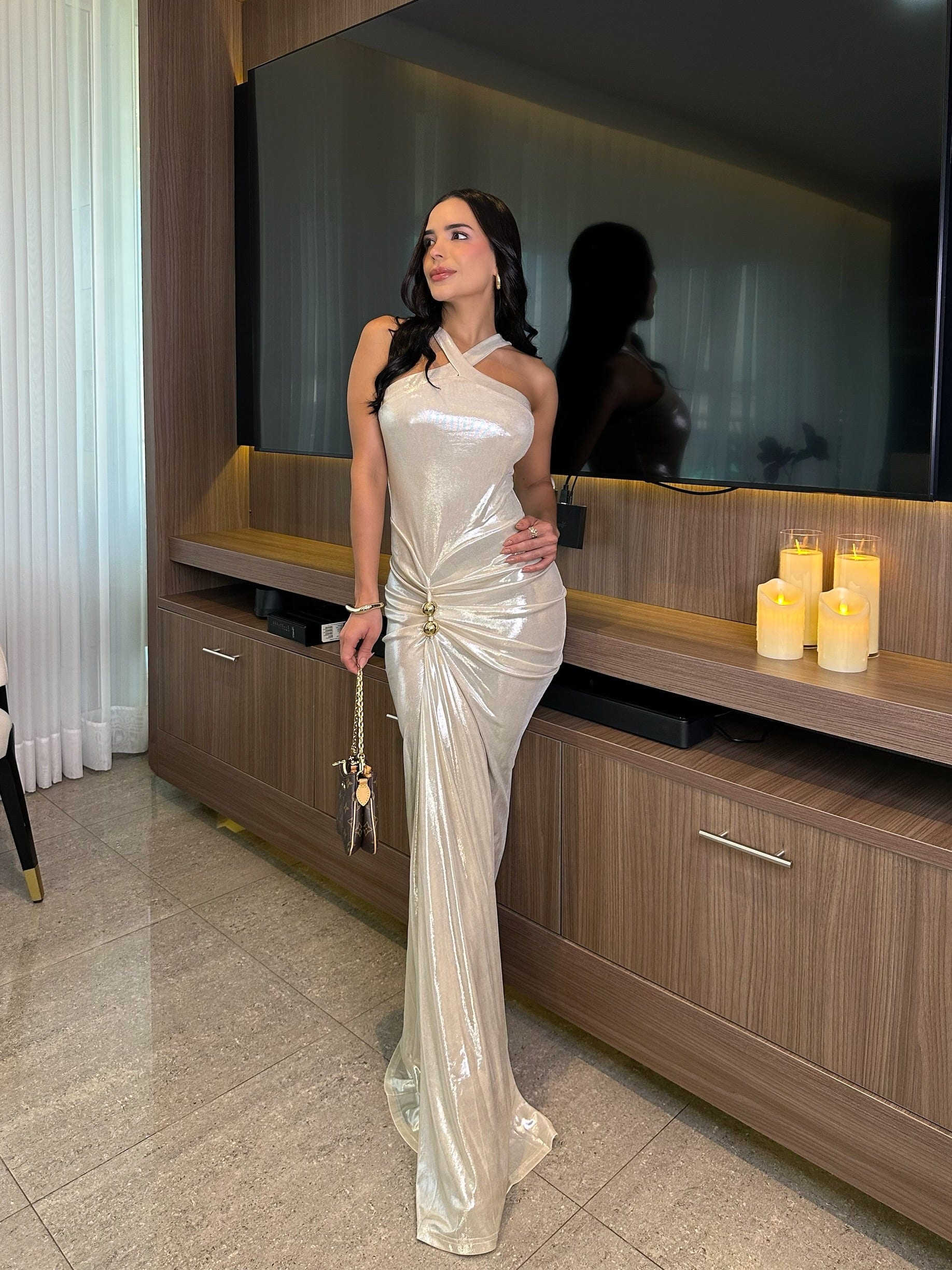 VESTIDO VICTORIA CHÁMPAGME - imagen 1