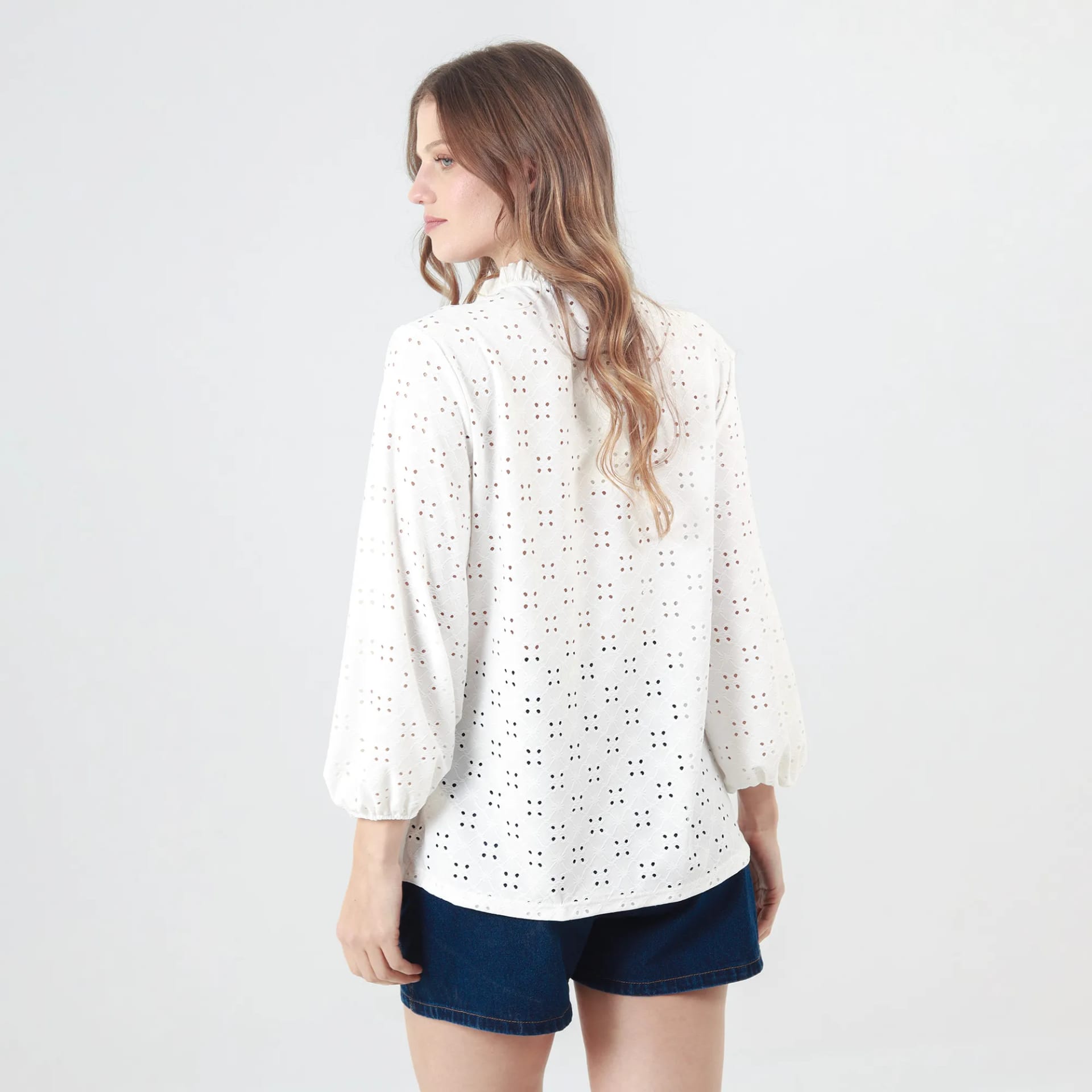 Blusa Cuello En V Manga Larga - imagen 3