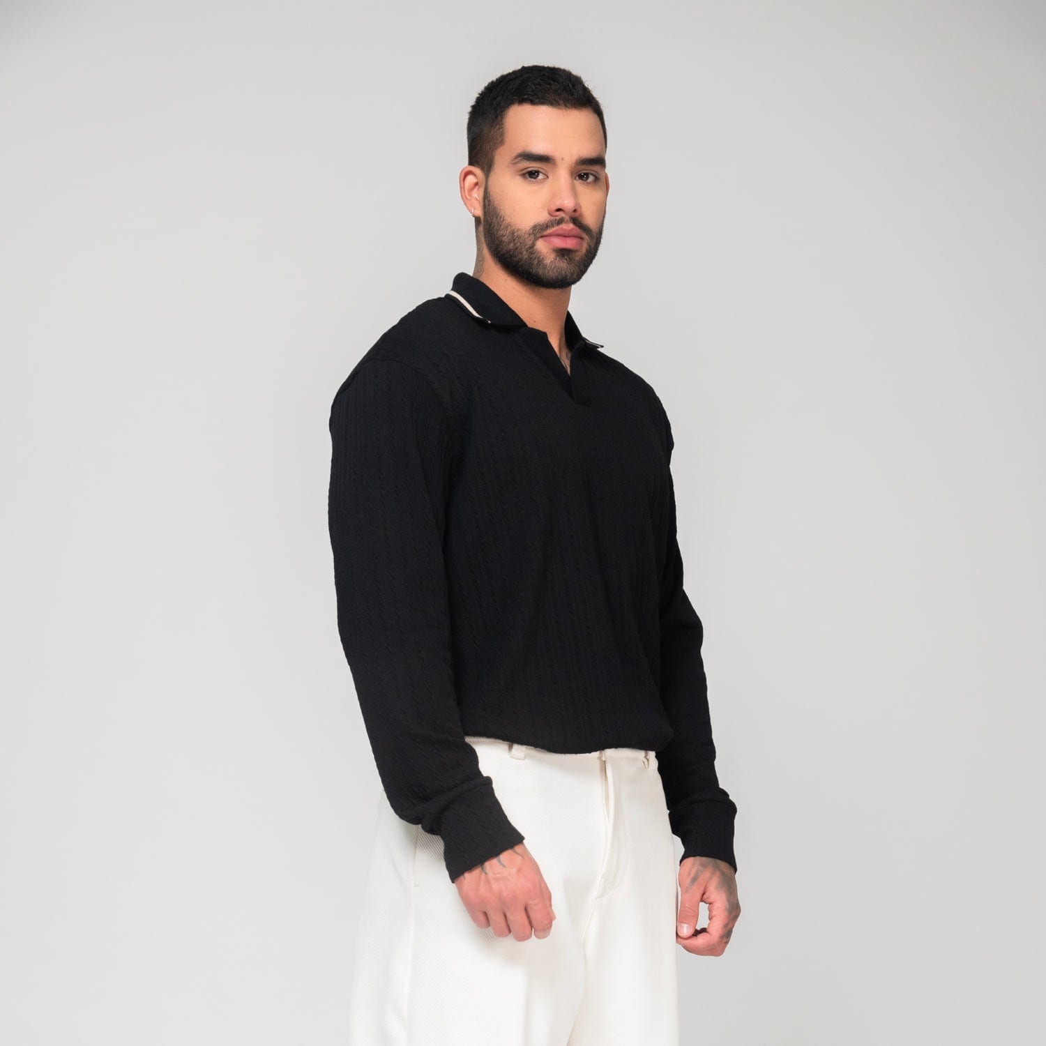 Polo Knit Sweater Negro - imagen 4