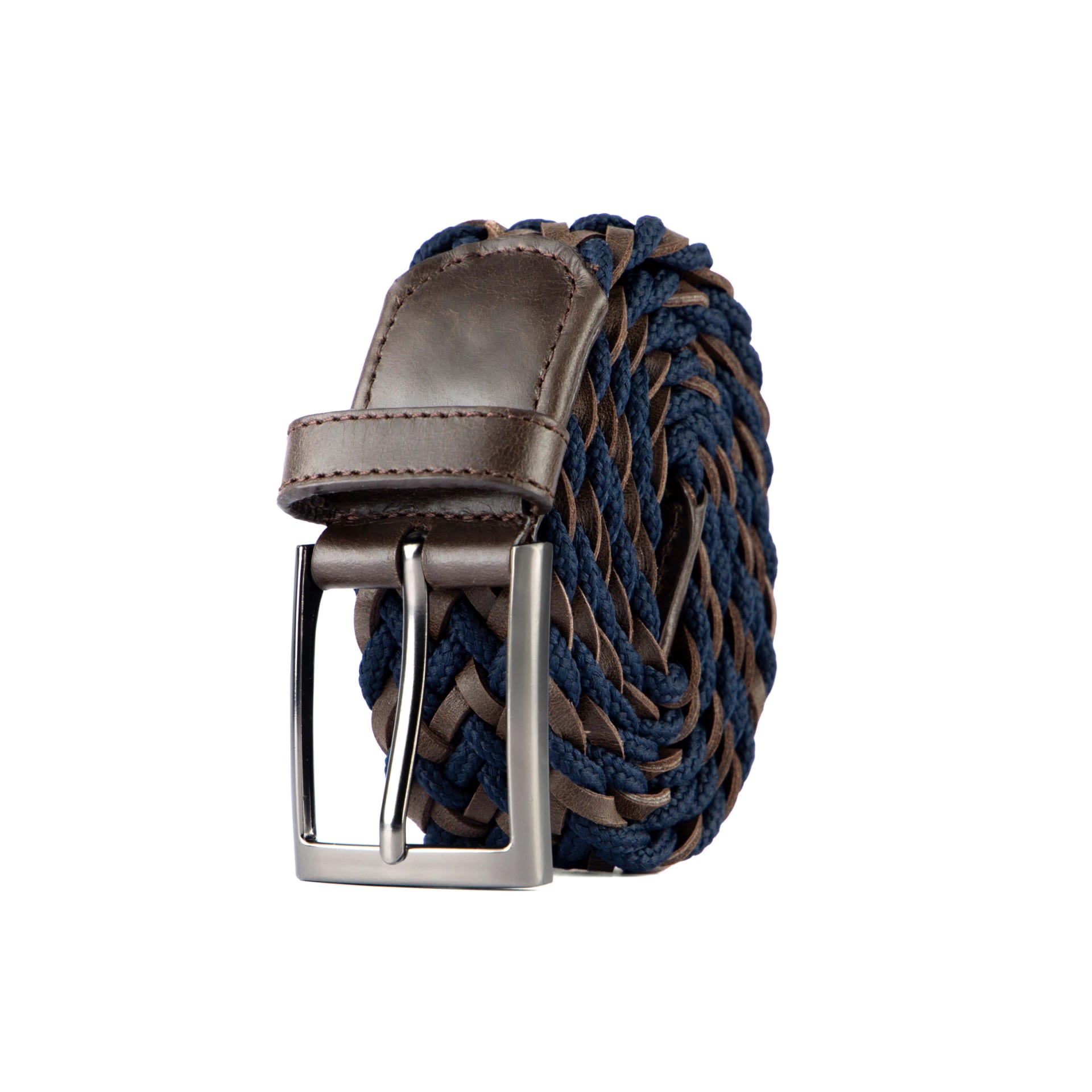 CINTURÓN LEATHER FUSION Azul-Café - imagen 4