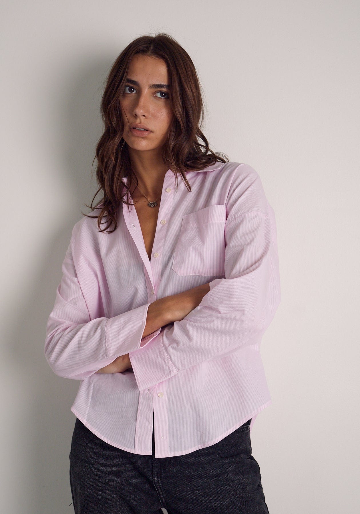 Camisa M Antonella Rayas Del Rosado - imagen 3